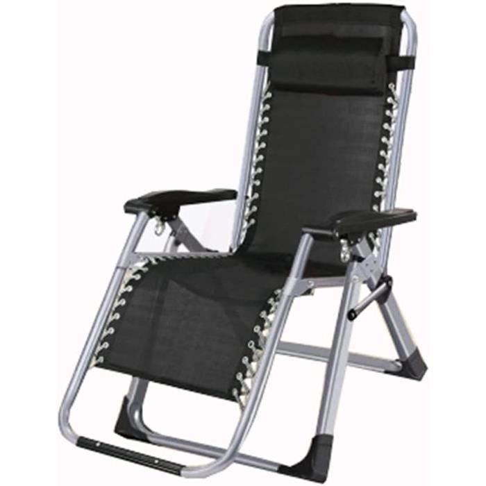 Chaise Longue Jardin Pliante - 6 Positions + Repose-tête Anatomique - Rembourrage 5cm - Stable Et Lavable - Jusqu'à 100kg