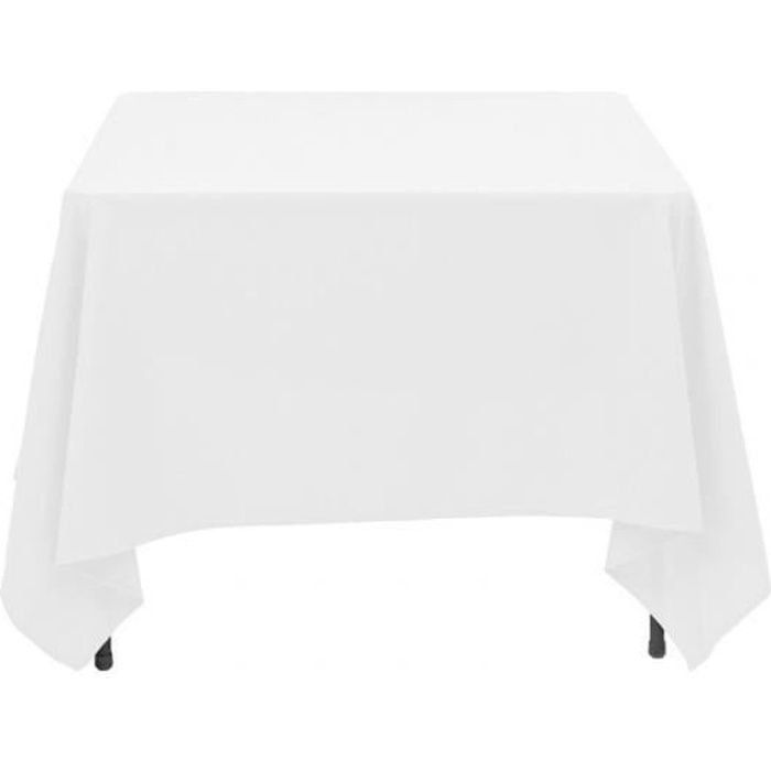 Nappe de Table Blanche pour Mariage/ Banquet/ Fête 137 x 137 cm