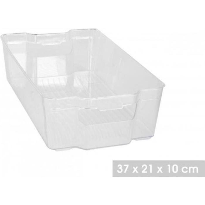 Casier de Rangement Frigo Bac Pour Réfrigérateur en Plastique Transparent (lot de 2) Panier Alimentaire Conservation