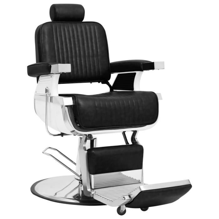 Chaise de barbier - VIDAXL - Noir - Avec accoudoirs - Réglable en hauteur - Contemporain