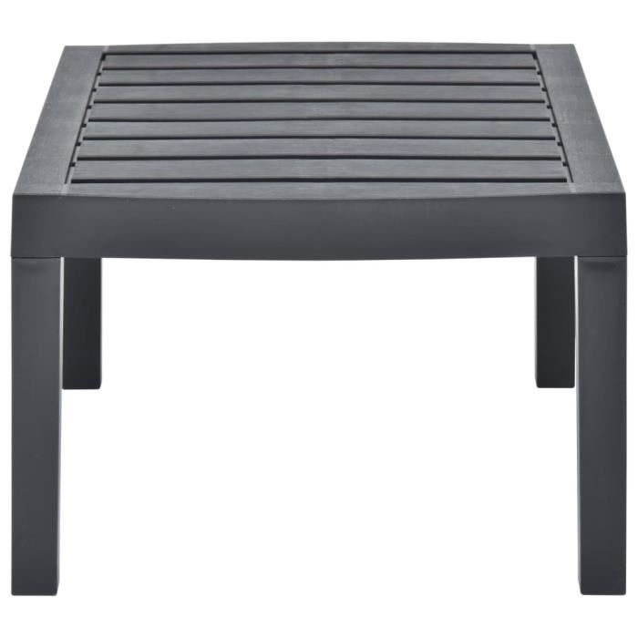 Table De Jardin Anthracite 59x47x40 Cm En PP - Mobilier D'Extérieur, Patio, Terrasse - Design Simple Et Robuste