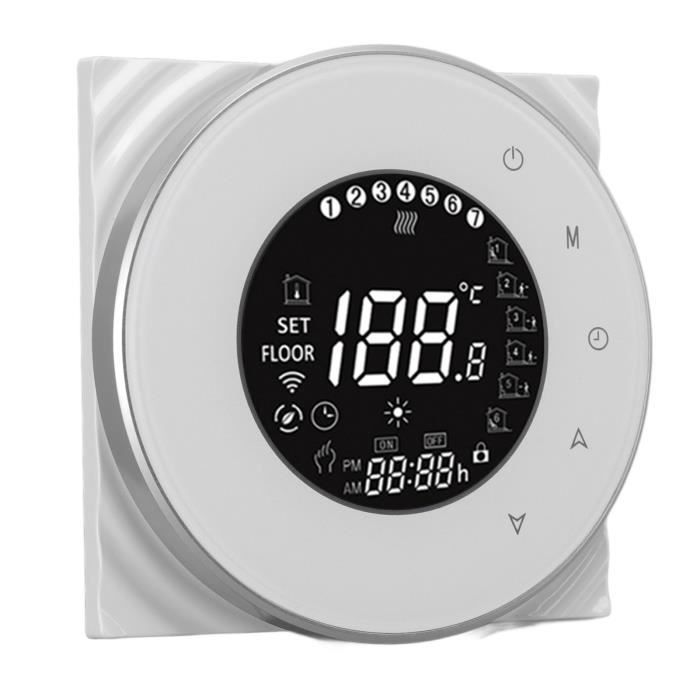 Thermostat Mécanique Chauffage Au Sol – 220V, 16A, Plage 5-40°C, Avec Sonde De Sol, Blanc (86x86 Mm)