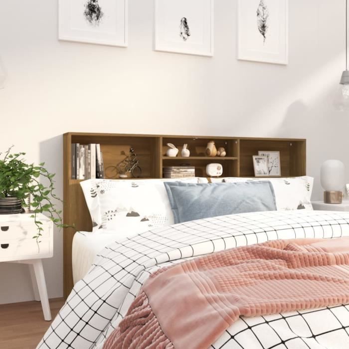 xij - têtes et pieds de lit - armoire de tête de lit chêne marron 180x19x103,5 cm - haute qualité  - dx2093