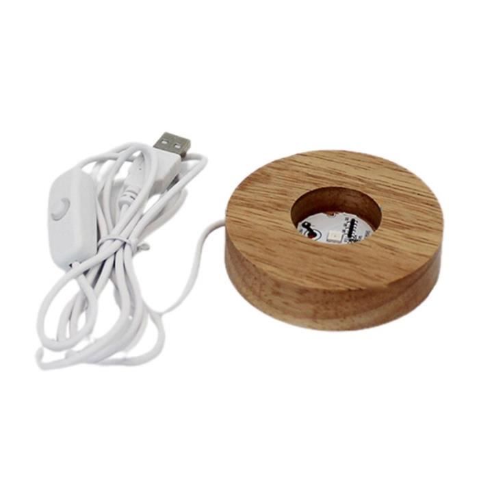 PH PandaHall Lot De 2 Bases De Lampe En Bois Rondes 15x2cm - Support Avec Coussinet Adhésif - DIY Lampe De Table