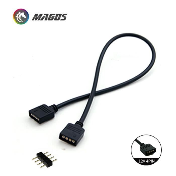 Adaptateur 4-Pin RGB Vers ARGB 3-Pin 5V - Câble SODIAL 5030, Noir, Neuf