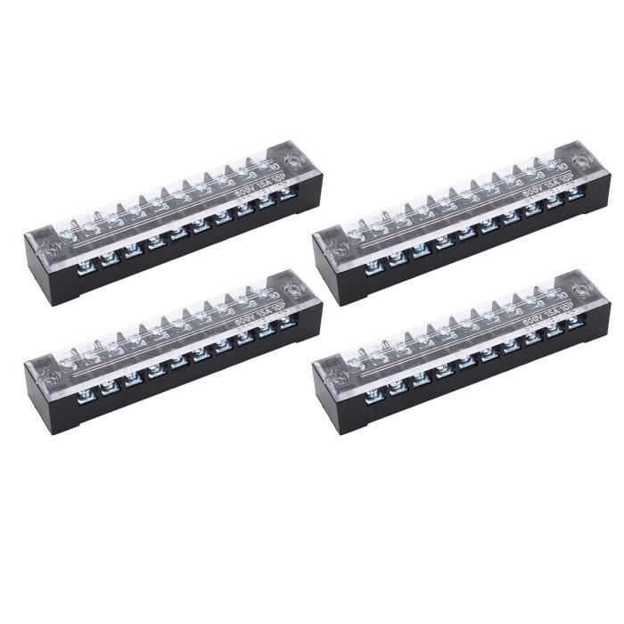 HURRISE Bornier à Vis Bornier à Double Rangée, 4 Pièces Pince à Vis