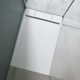 Mai & Mai receveur de douche 80x120 bac à douche blanc en résine marbre artificielle 80x120x4cm Géo4-1