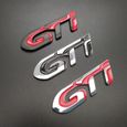 1 -Autocollant 3D en métal pour coffre arrière de voiture, Badge chromé et rouge GTI pour Peugeot 308 306 106 206 205 208-1