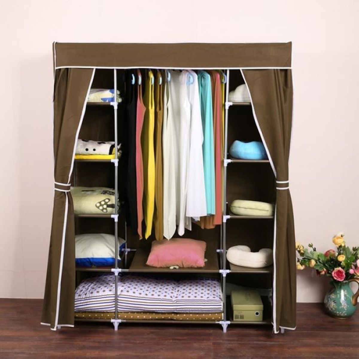 Armoire rangement vêtement Portable stockage placard organisateur