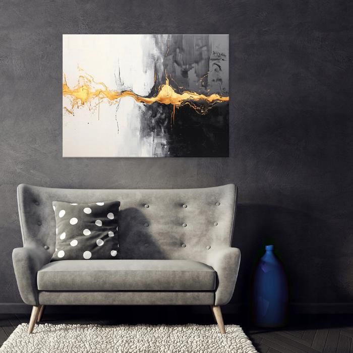 Tableau Moderne ARTTOR - Impression Sur Toile Abstraite Violette, 100x40cm, Décoration Murale Design