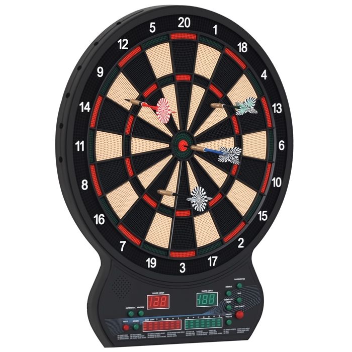 Turnart Jeu Fléchettes électronique Lumineux – Cible 34,3 Cm, 48 Jeux, 8 Joueurs, Voix Et Effets LED