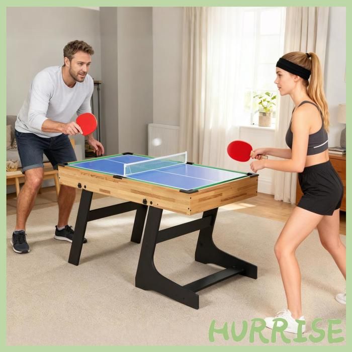 SPORTNOW Table Multijeux 13-en-1 Pliable – Baby-foot, Billard, Ping-Pong, Hockey, Échecs Et Plus – 120 X 106 X 82 Cm, Noyer Clair