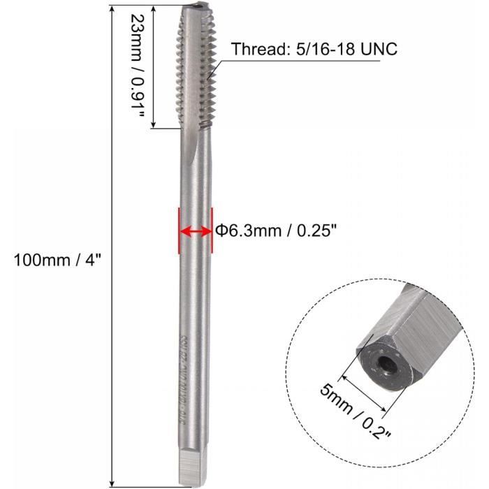 Machine Filet Filetage Filetage Fraisage Tarauds, 5-16-18 Unc Haute Vitesse Acier (Hss) 3 ...