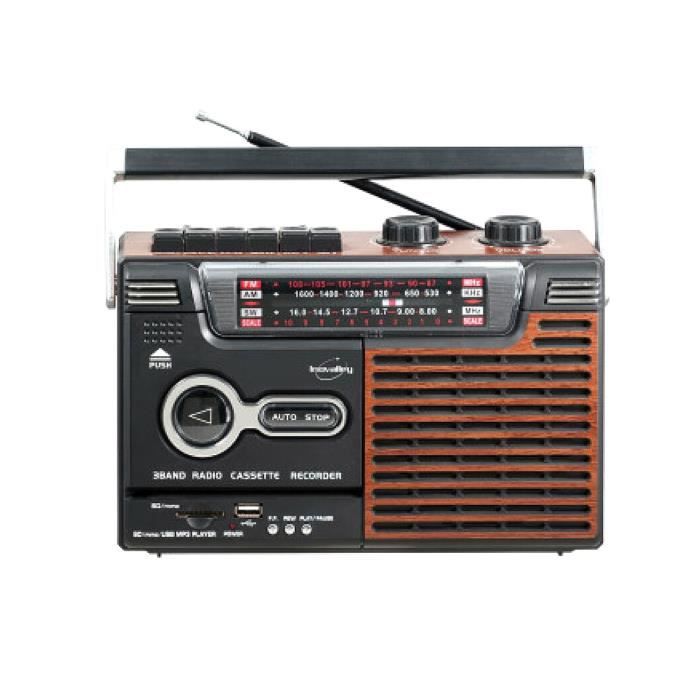 Radio-cassette USB look Rétro OLDSOUND Inovalley RK10N - Radio FM/AM/SW,  Lecteur enregistreur K7 audio, 1 x 8W, LED OVNI - Cdiscount TV Son Photo