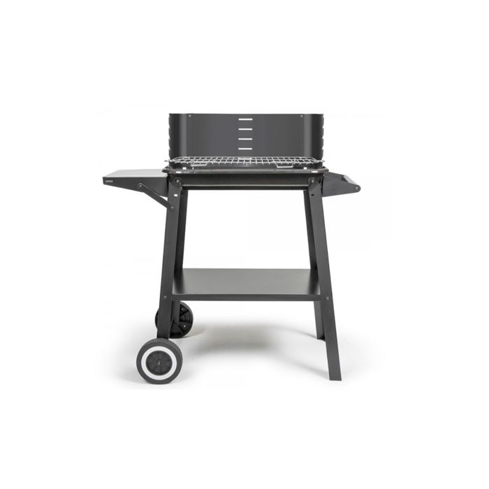 Barbecue A Carbone Livoo, Griglia 48.5x28.8 Cm, 5 Altezze Regolabili, Ruote, Piano Laterale, Acciaio Verniciato