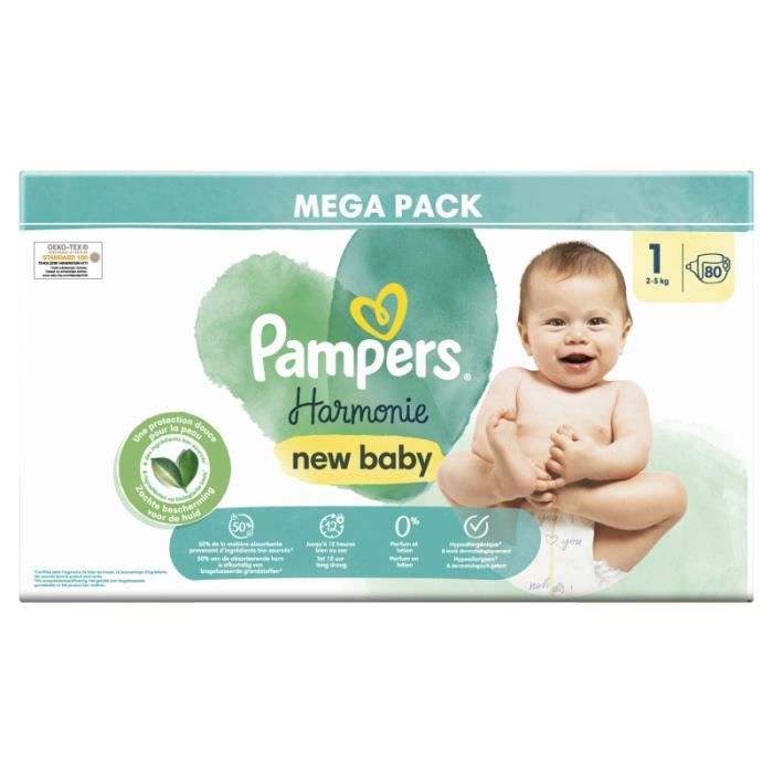 Pampers Harmonie Taille 1, 80 Langes, 2kg 5kg Cdiscount