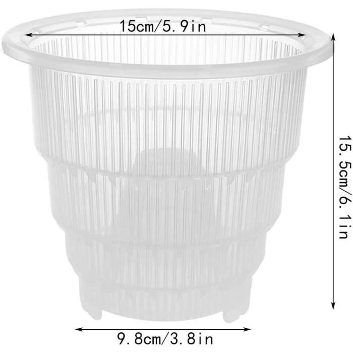 Lot De 2 Pots De Fleurs Transparents Avec Trous - Plastique, 11 Cm, Pour Orchidées Et Observer Les Racines