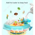 TD® Assiette chauffante bebe antidérapante eau chaude silicone 6 mois et plus enfant apprentissage alimentation bol compartiments-2