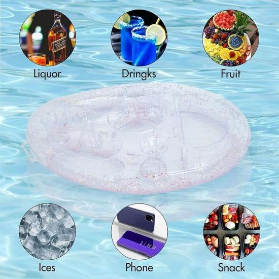 Plateau De Table Flottant Pour Jeux Ou Cartes Pour Piscine Ou Plage Fete Flottante En Mousse Durable Avec Cartes A Jouer Imp Amz