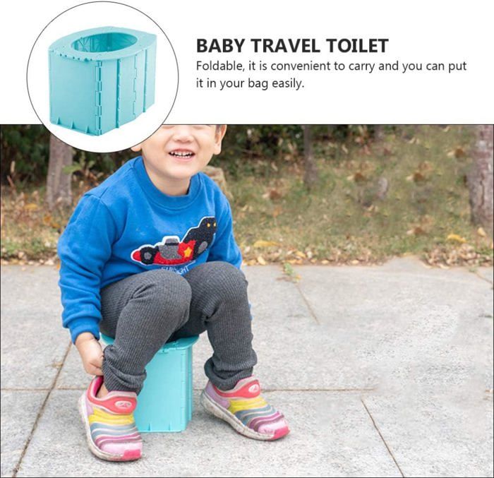 Pot Bébé Pliable MINVOO - Toilette Portable Pour Voyage - Apprentissage Propreté 1-6 Ans - Chien Gris
