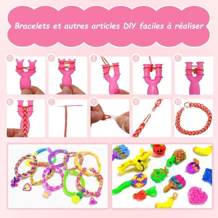 Bricolage Elastique Enfant Elastiques pour Bracelets Kit Elastiques Loom  Rubber, Perles Bracelet Fabrication Creation, Enfant Idee - Cdiscount Jeux  - Jouets