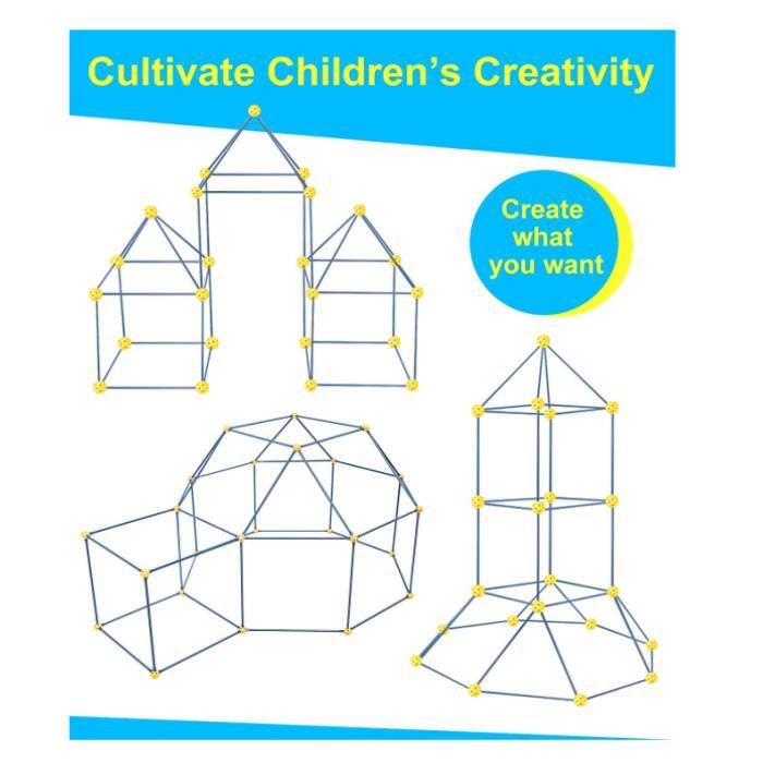 Kids Fort Building Kits,DIY Puzzle,Maison Jouet,Construisez Votre cabane,Bricolage  Construction Châteaux Tunnels Jouer Tente(85 - Cdiscount Jeux - Jouets