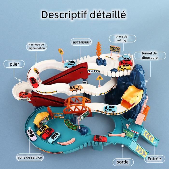 Circuit Voiture Enfant WDEC Avec 3 Voitures | Jouet Éducatif 3-6 Ans - Sans Pile