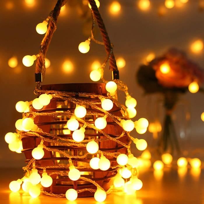 Guirlande Lumineuse LED USB 6 M, 40 Boules Colorées - Décoration Fête, Chambre, Noël