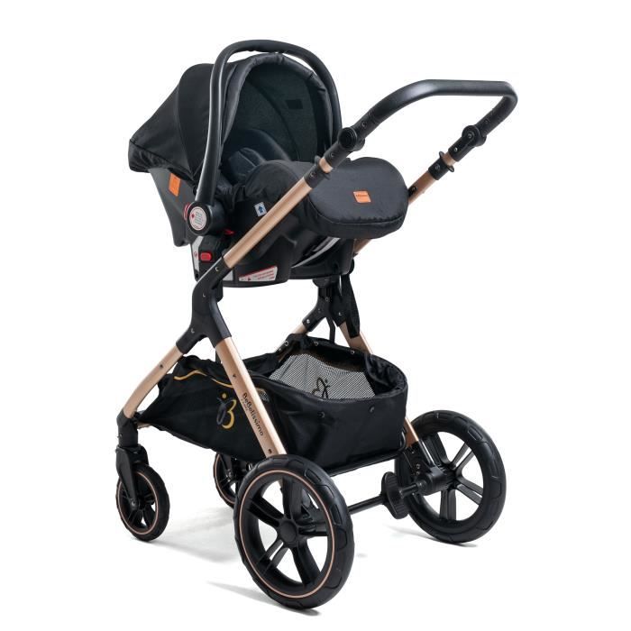 Poussette combinée trio 3 en 1 - BEBELISSIMO - siège auto 0m - nacelle -  jusqu'à 22kg - noir - Cdiscount Puériculture & Eveil bébé