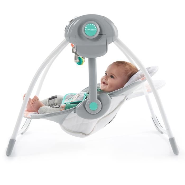 BRIGHT STARTS Playful Paradise balancelle portable pour bébé, compacte et  automatique avec musique, dès la naissance