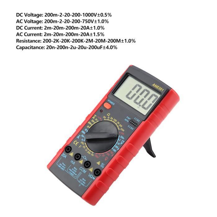 Ampèremètre numérique Voltmètre Ohmmètre testeur de multimètre Volt AC DC -  Cdiscount Auto