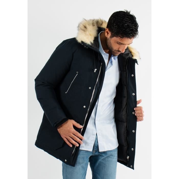 Paragoose Doudoune homme paragoose navy avec col en fourrure et