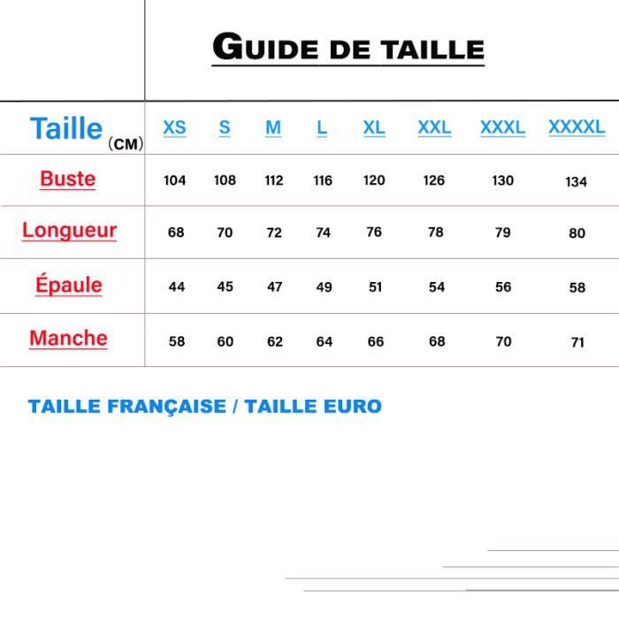 Taille veste homme france discount