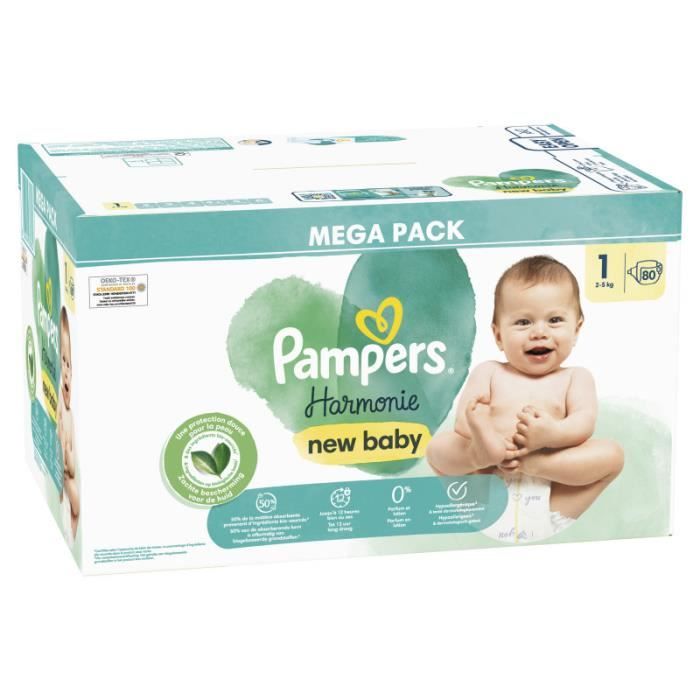 PAMPERS Couches HARMONIE Taille 1 Pack 35 2-5kg