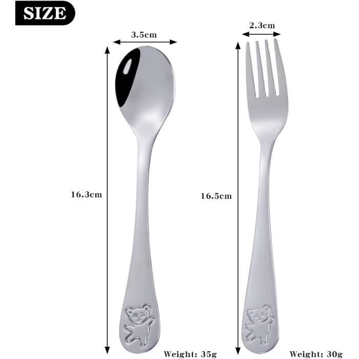 Set De Table Bébé Couverts Enfant En Inox 304 – Lot De 9 Pièces (3 Fourchettes, 3 Cuillières, 3 Couteaux) – Motif Ours Set De Table Bébé Couverts Enfant En Inox 304 – Lot De 9 Pièces (3 Fourchettes, 3 Cuillières, 3 Couteaux) – Motif Ours