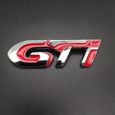 1 -Autocollant 3D en métal pour coffre arrière de voiture, Badge chromé et rouge GTI pour Peugeot 308 306 106 206 205 208-3