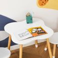Ensemble table et chaises enfant design scandinave motif ourson - HOMCOM - Blanc-3