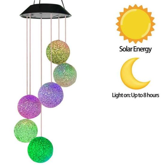 patio panthem Carillons à vent solaire pour extérieur Boule en verre blanc chaud Lampe à suspendre pour jardin décoration cadeau arrière-cour patio panthem Carillons à vent solaire pour extérieur Boule en verre blanc chaud Lampe à suspendre pour jardin décoration cadeau arrière-cour