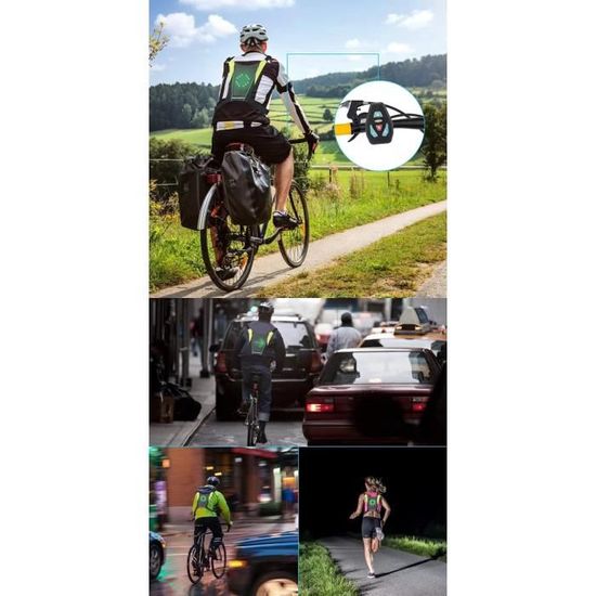 Gilet Cyclisme LED SHENKEY - Télécommande - Clignotants - Rechargeable USB - Sécurité Vélo