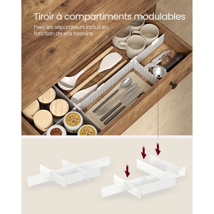 VASAGLE Meuble de rangement, Buffet, avec placard 2 portes, étagères réglables, pour salle à VASAGLE Meuble de rangement, Buffet, avec placard 2 portes, étagères réglables, pour salle à