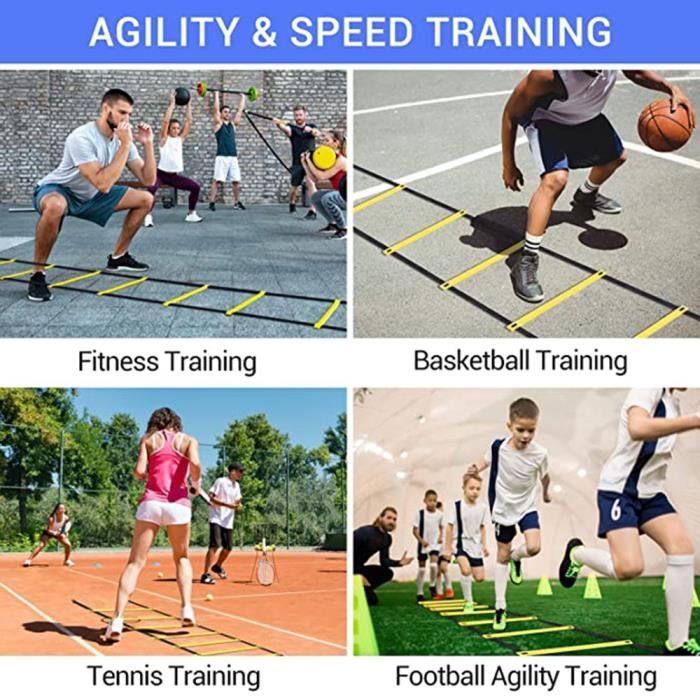 Kit d'entraînement de Football pour Enfants, Échelle de Coordination,  Échelle d'entraînement de Vitesse, échelle d'agilité - 6m - Cdiscount Sport