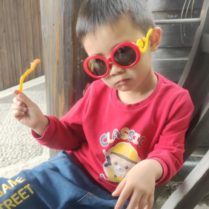 Lunette de shop soleil ronde rouge