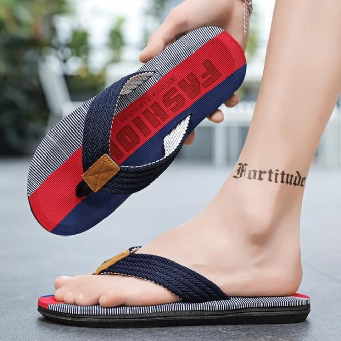 Tong Homme Lacets tiss s Poids L ger Antid rapant bleu KJEHOME
