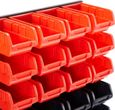 AREBOS Lot de 46 piéces de Rangement empilables | Rouge | Noir | 4 Panneaux arrières | 28 boîtes empilables | 14 Porte-Outils-4