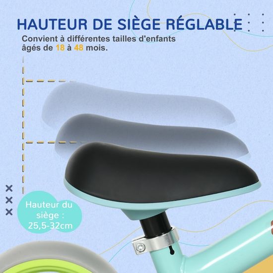 Draisienne AIYAPLAY Bébé 18-36 Mois - Bleu - Guidon Antidérapant, Pneus Polyuréthane