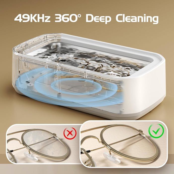 Nettoyeur Ultrasons 640ML - Bac Acier Inox, 45,000Hz - Pour Lunettes, Bijoux, Dentier, Matériel Onglerie