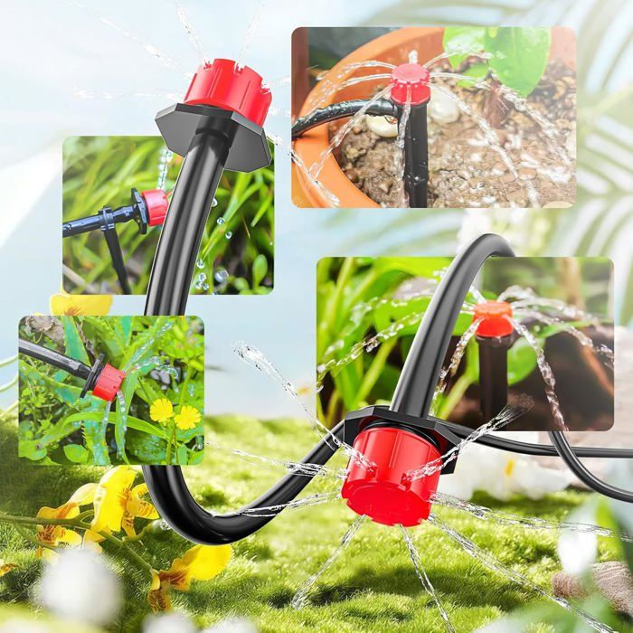 Kit D'Irrigation Goutte à Goutte 200Pièces - Système Arrosage Automatique Jardin Avec 50m Tuyau - Pour Serre, Pelouse, Plantes
