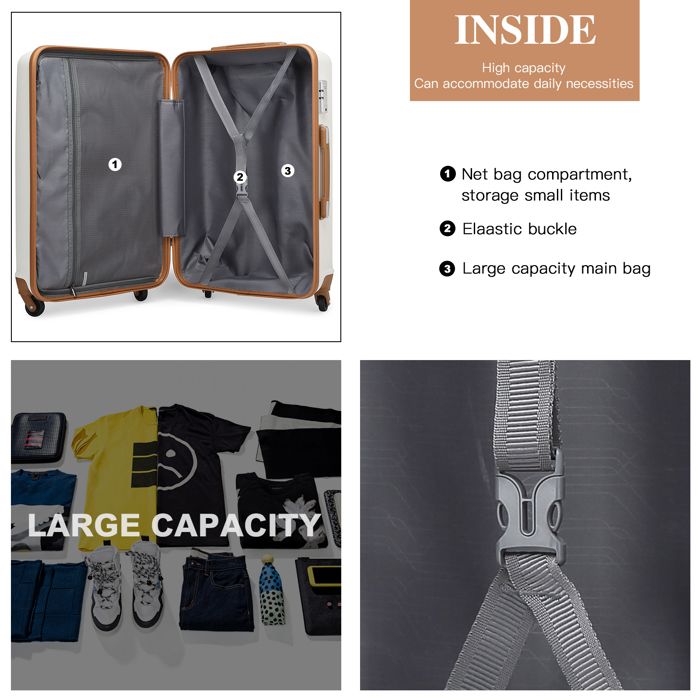 Valise Soute XXL 78cm - 4 Roues Multidirectionnelles - Coque PC Rigide - Cadre Aluminium - Serrure TSA - 90L