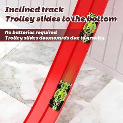 Circuit Voiture 4M Flexible – Piste De 4 Mètres Avec 4 Voitures, Ventouses, Sac De Rangement – Dès 3 Ans