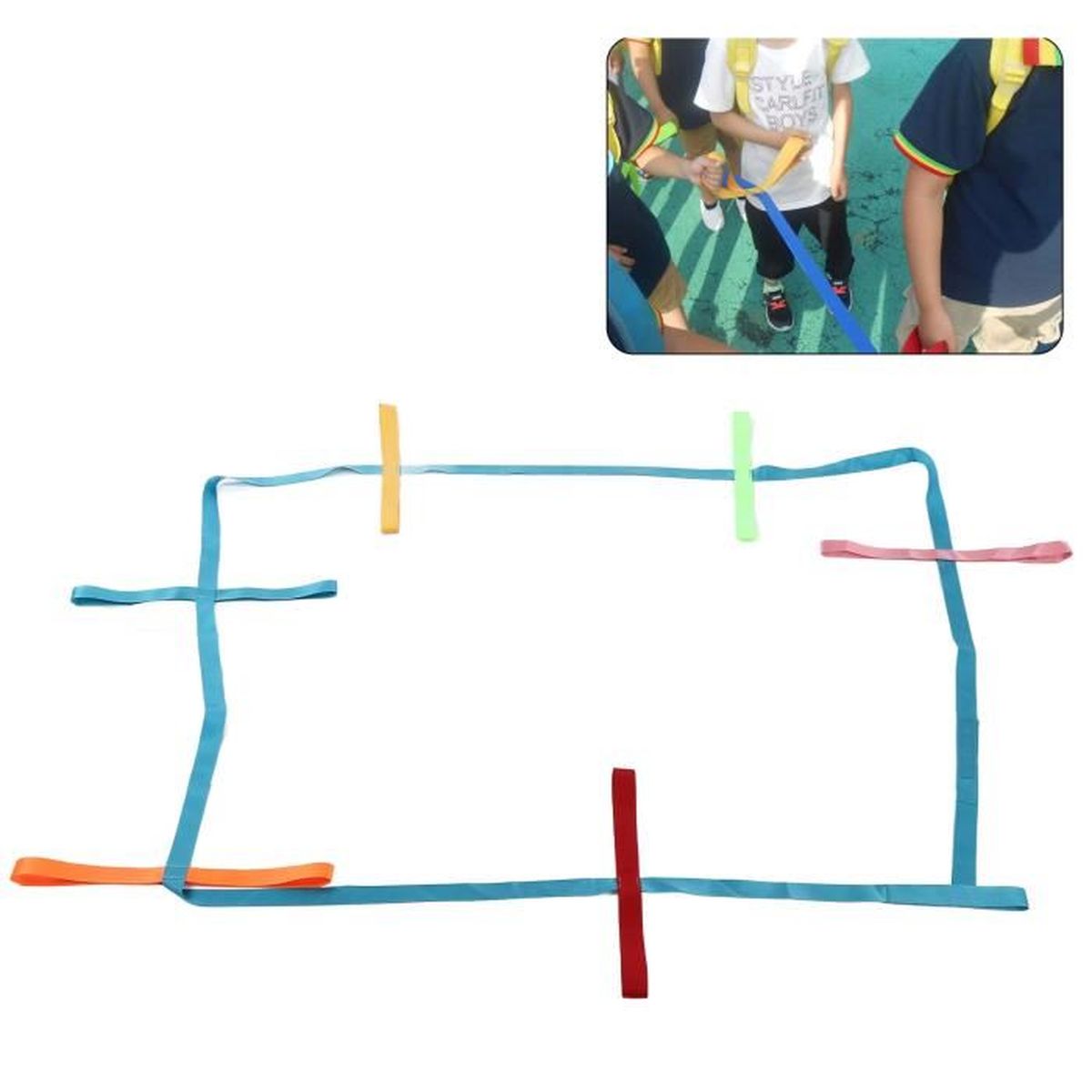 Corde De Marche Sécurité Pour Enfants - 12 Poignées Colorées - Longueur 368 Cm - Pour École Maternelle, Sorties Groupe